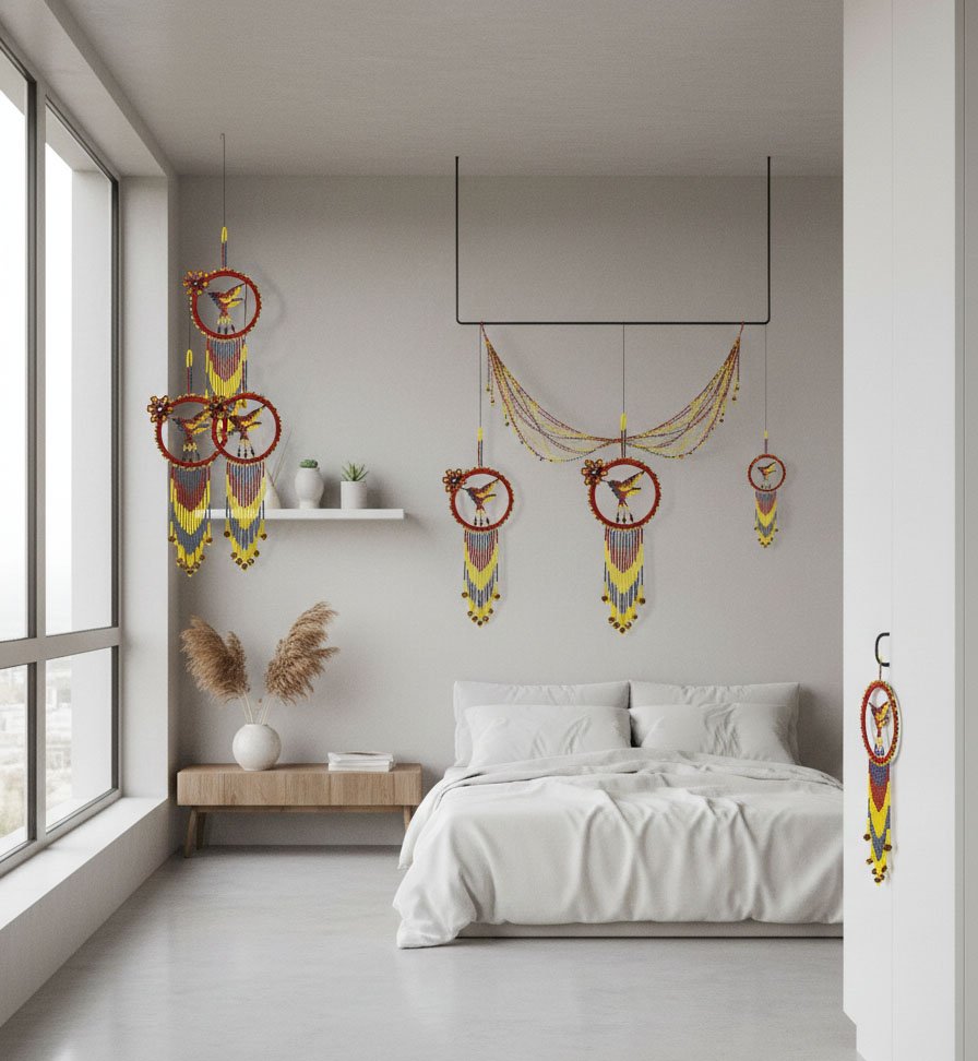 Atrapasueños Colgantes De Colibri De Chaquira - Image 6