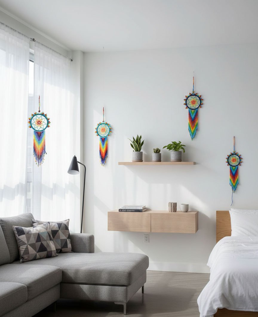 Atrapasueños Colgantes De Cuentas De Chaquira - Image 2