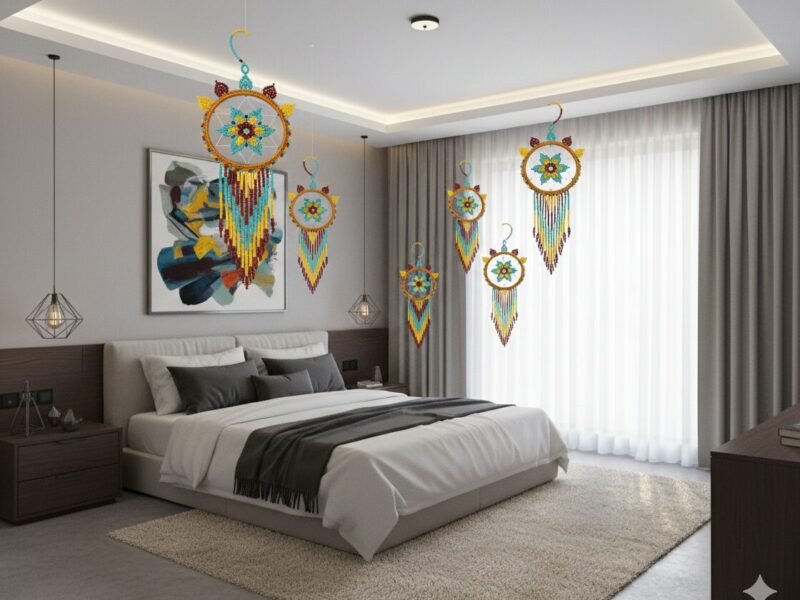 Atrapasueños Colgantes De Flor De Chaquira