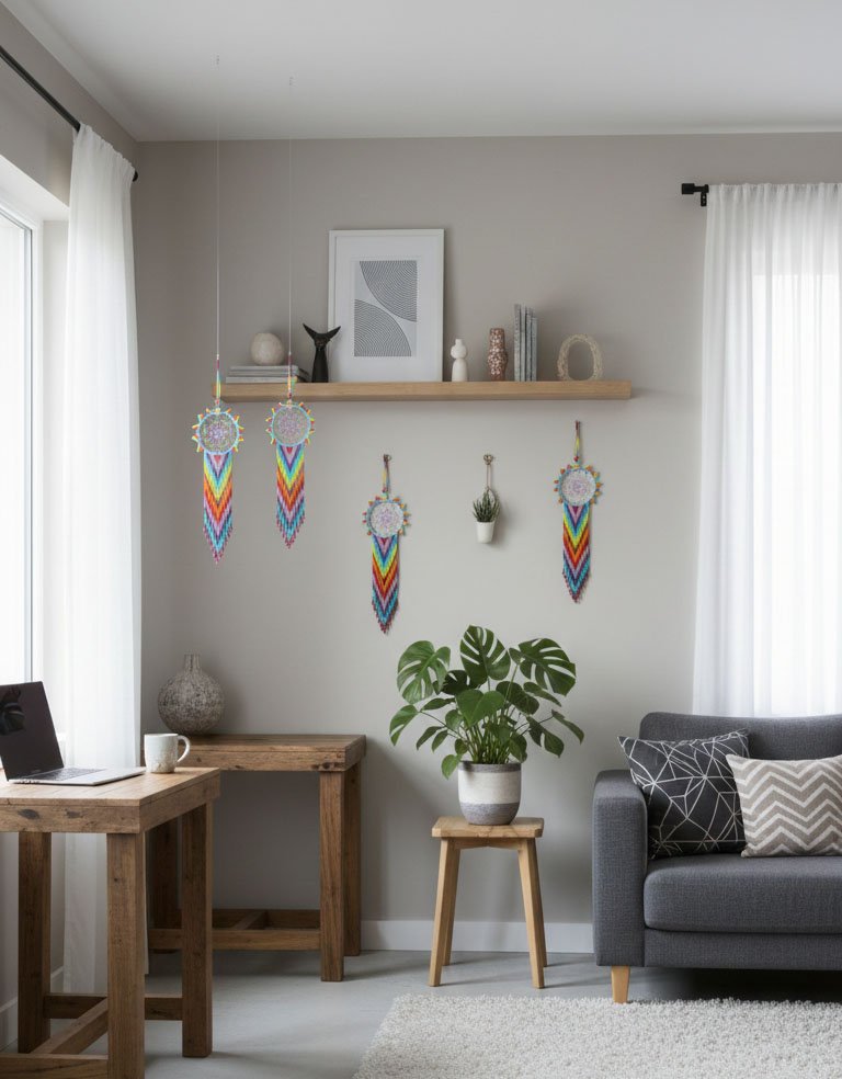 Atrapasueños Colgantes De Chaquia Hecho A Mano - Image 2