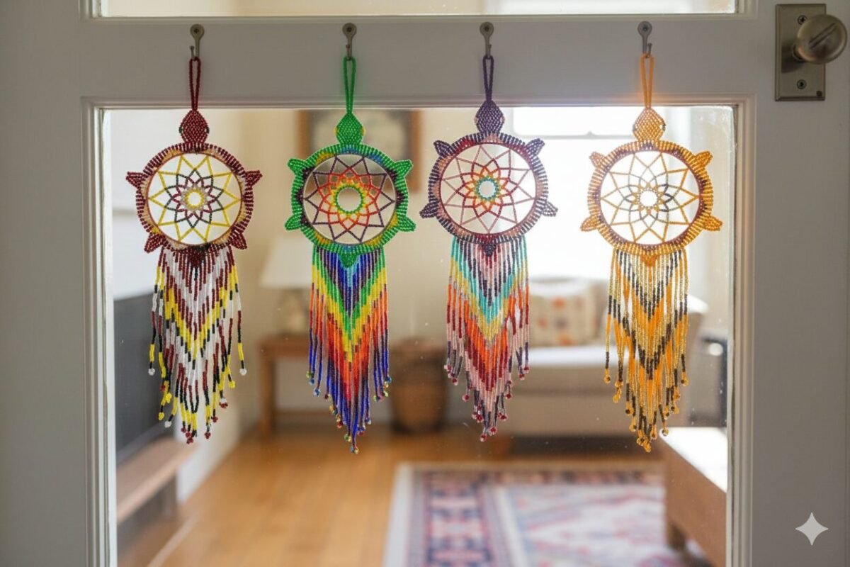 12pzs Atrapasueños Colgantes De Cuentas Huichol - Image 2