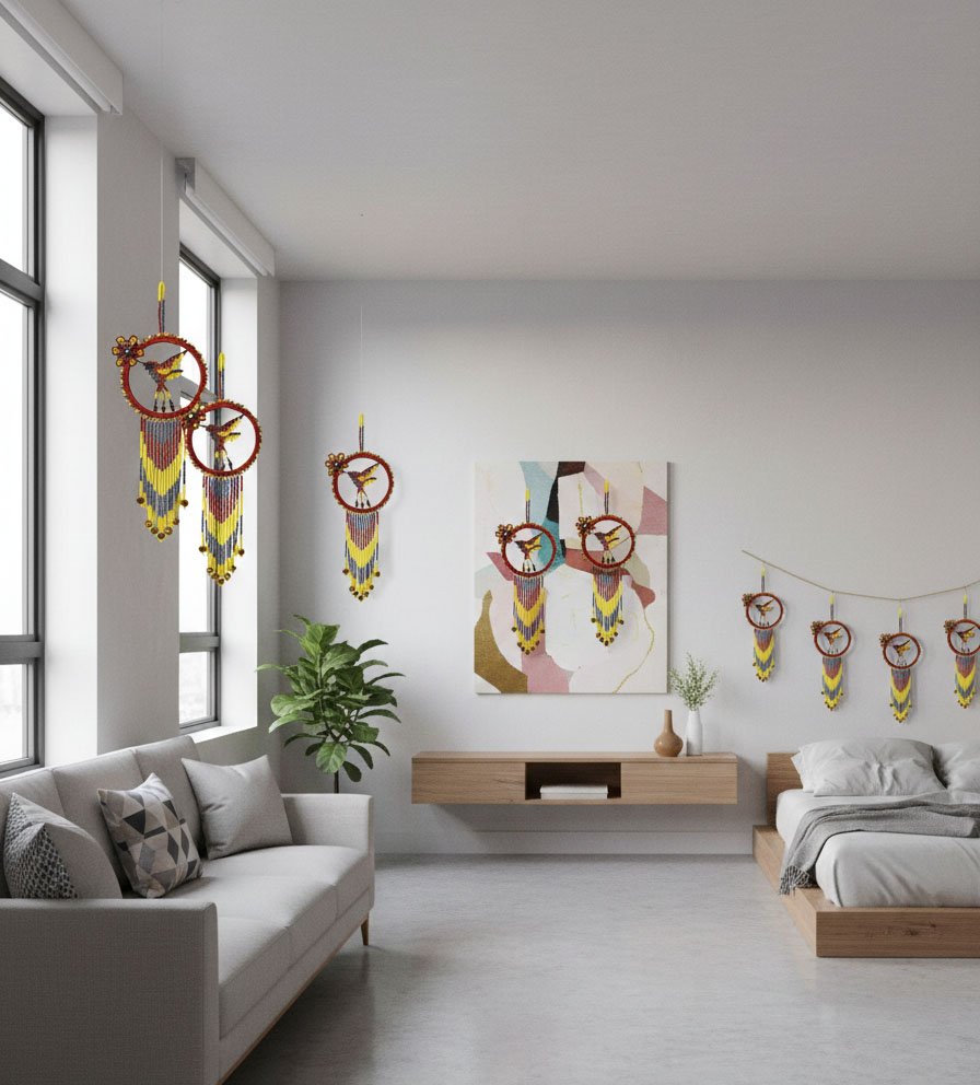 Atrapasueños Colgantes De Colibri De Chaquira - Image 2