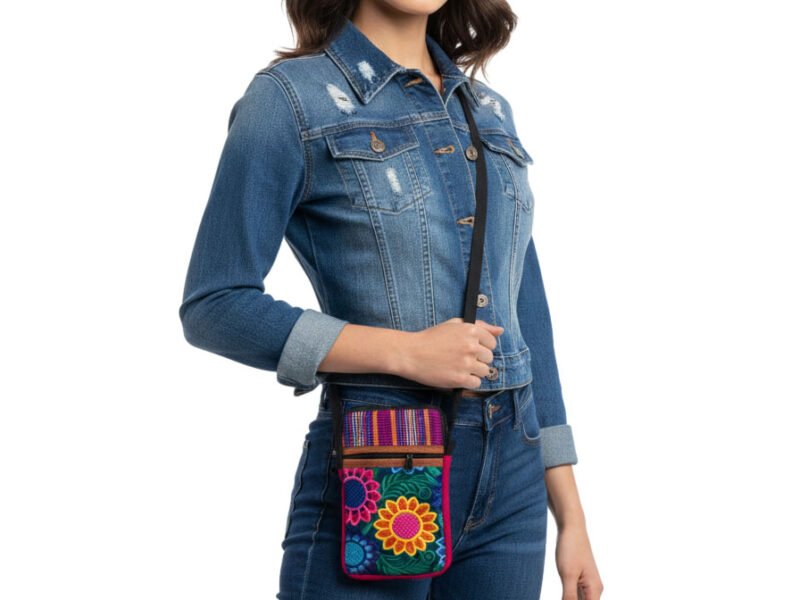 Bolsa Para Mujer Bordado Floral Porta Celular De Moda