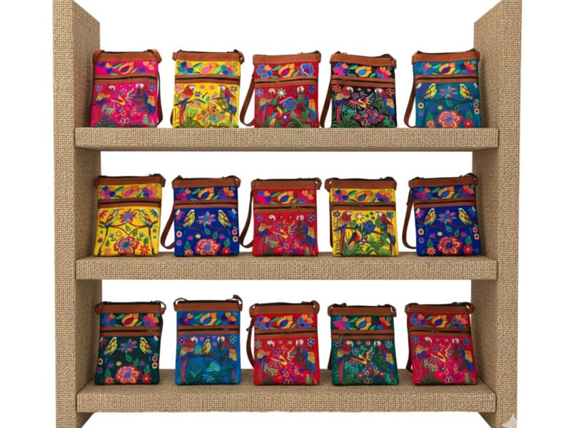 Set 4 Bolsas Para Dama Bordadas Floral De Moda