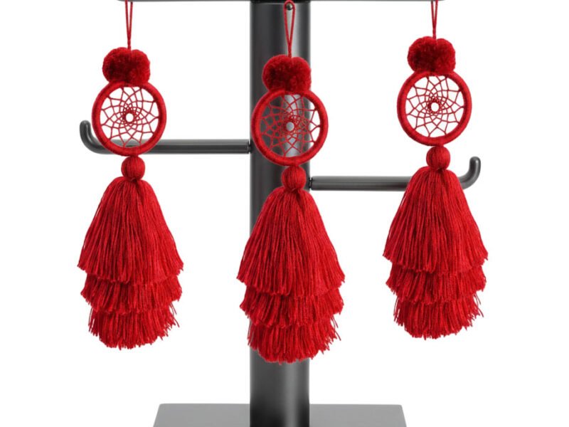 Pack 10 Atrapasueños Colgantes Con Pompones Hecho A Mano