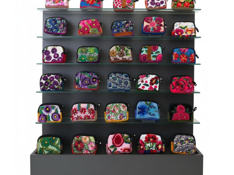 Pack 7 Monederos Bordados Artesanales De Moda