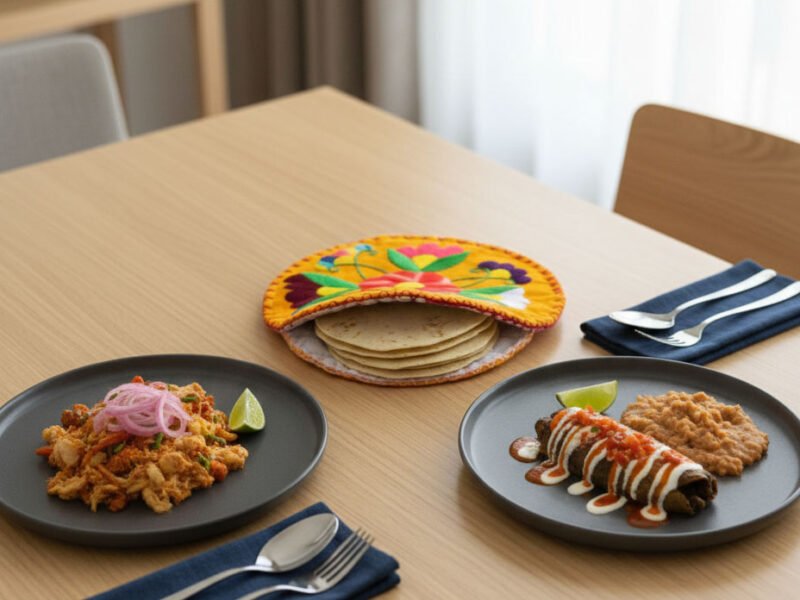 Tortillero Bordado A Mano Floral Artesanal