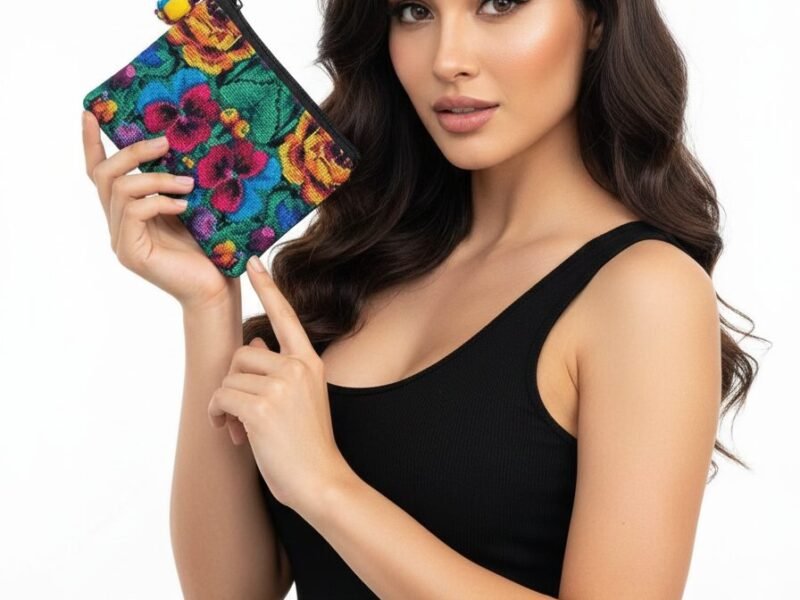 Pack 8 Monederos Floreados Artesanal De Moda Para Dama