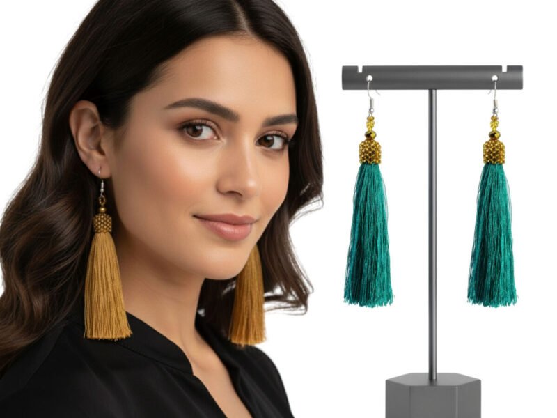 Pendientes Largos Colgantes De Hilo De Seda