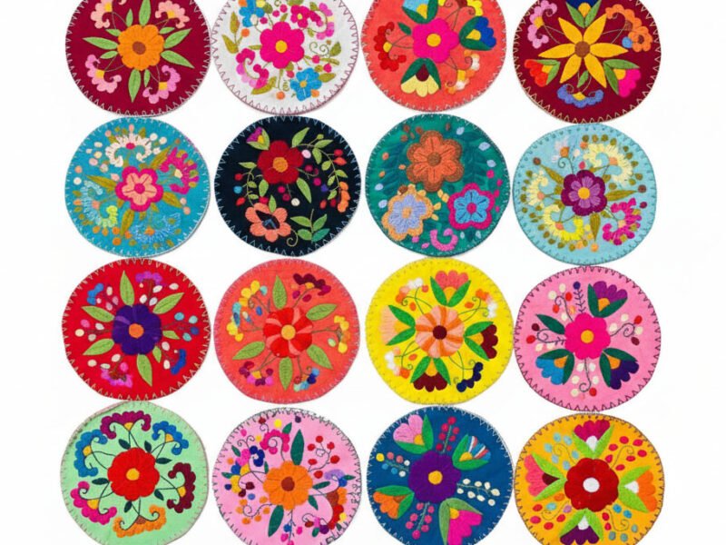 Tortillero Bordado A Mano Floral Artesanal