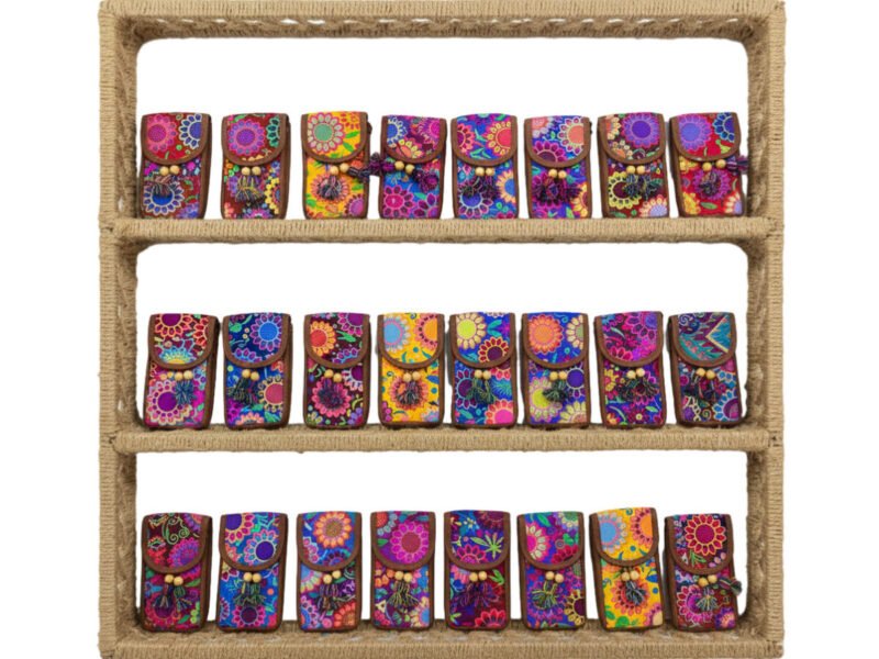 Bolsa De Gamuza Floral Porta Celular Para Dama