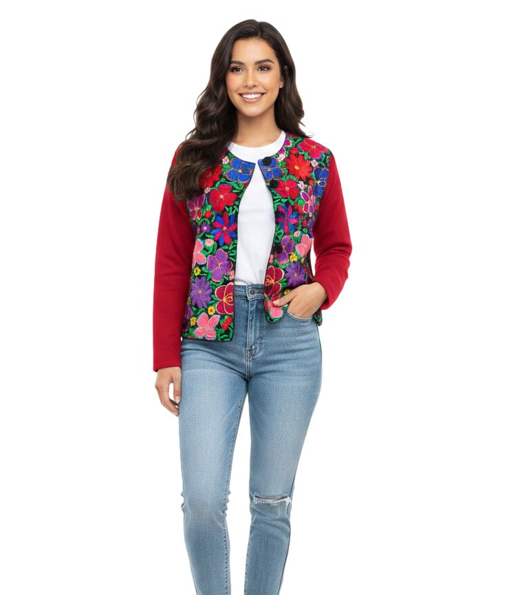 Chamarra Para Mujer Bordado Artesanal