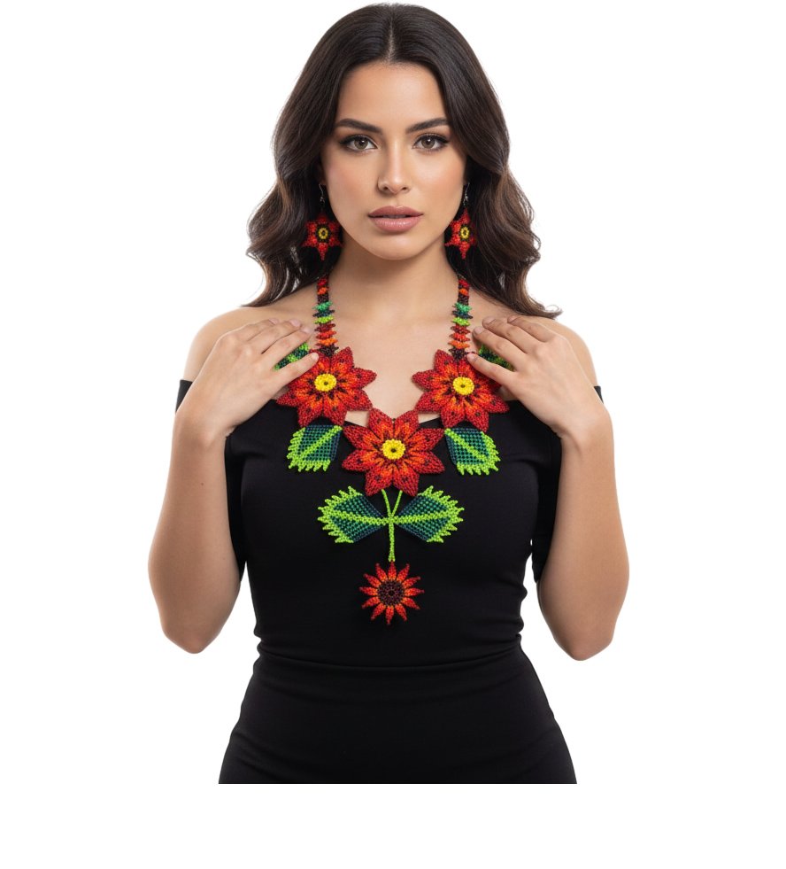 Juego De Collar De Chaquira Con Aretes Y Pulsera Para Dama - Image 3