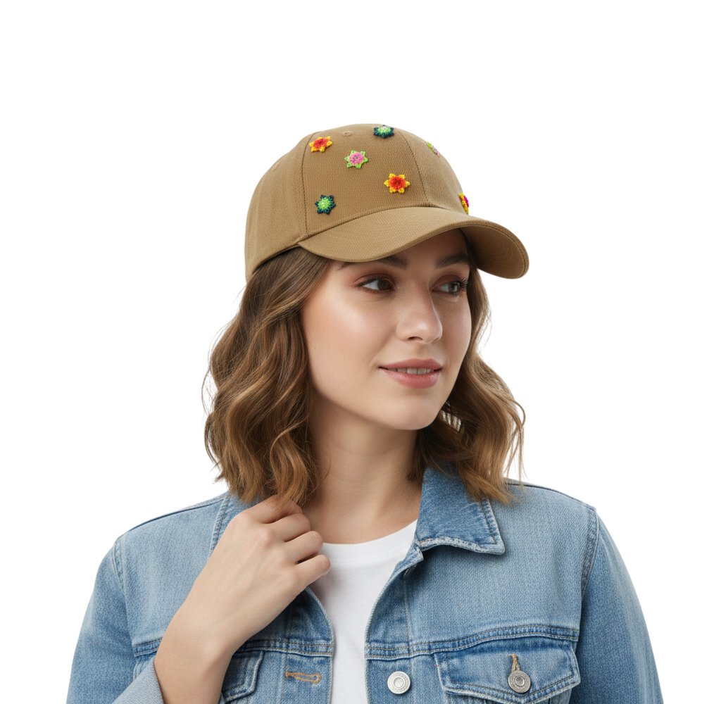 Gorra Para Dama Con Estrellitas De Chaquira Artesanal - Image 5