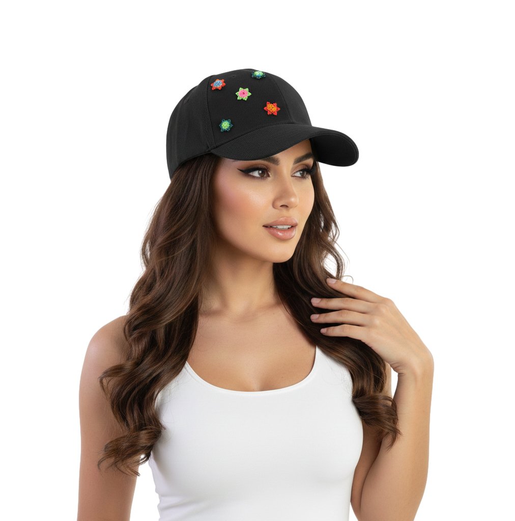Gorra Para Dama Con Estrellitas De Chaquira Artesanal