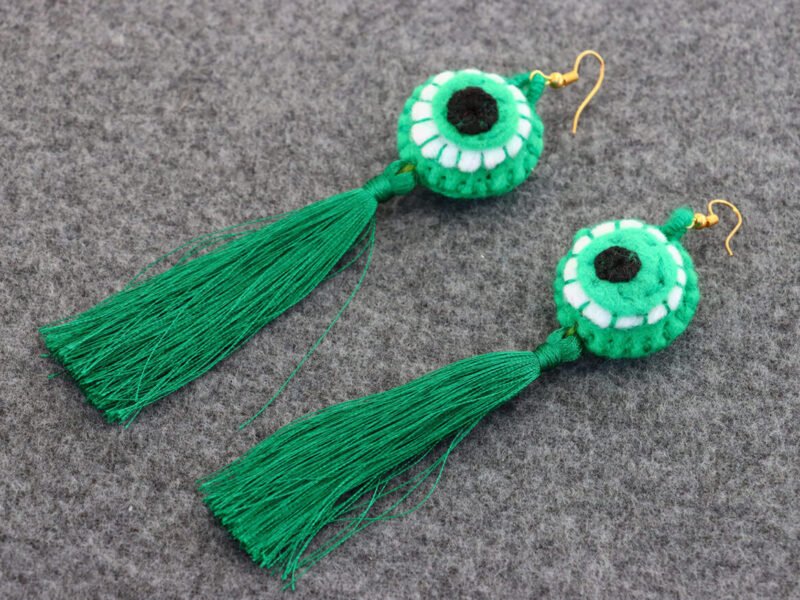 Aretes Largos De Ojo Turco Artesanal