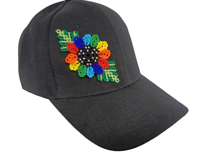 Gorra Para Dama Con Flor De Chaquira Artesanal