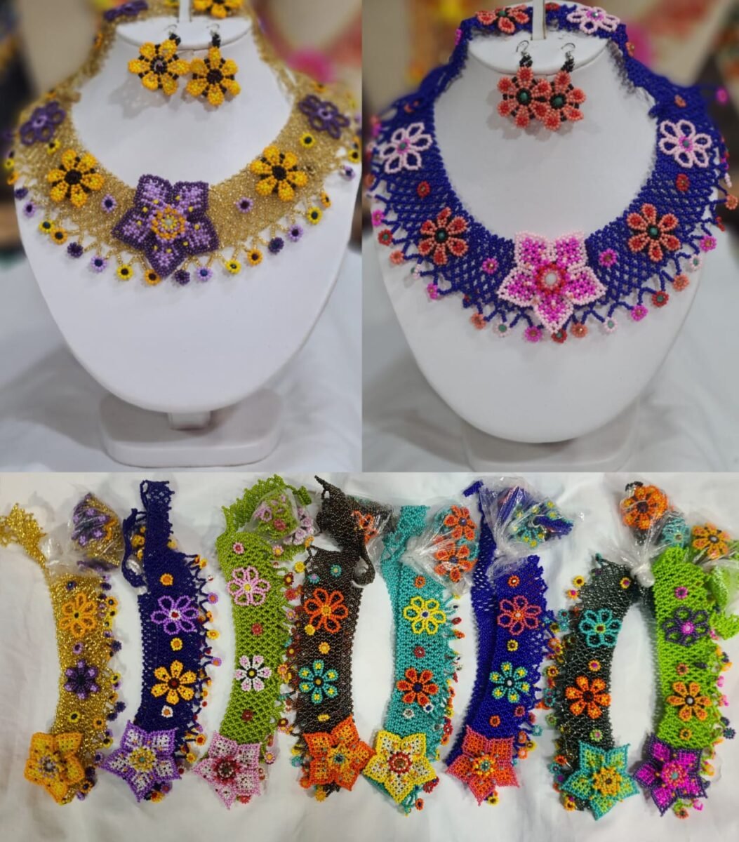 Set Collar Aretes Y Pulsera De Cuentas Artesanal - Image 2