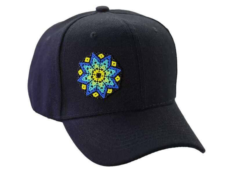 Gorra Con Chaquira Tejido Huichol Unisex Artesanal