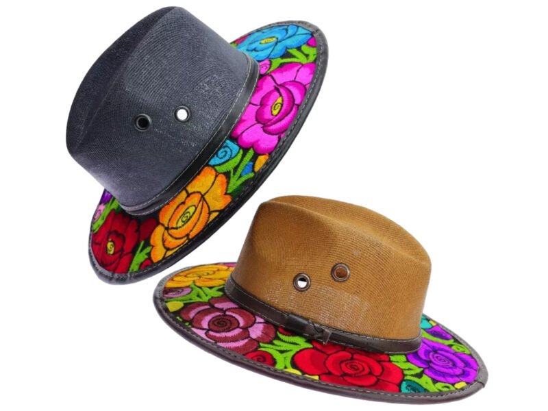 Sombrero De Yute Con Bordado Floral Artesanal Para Dama