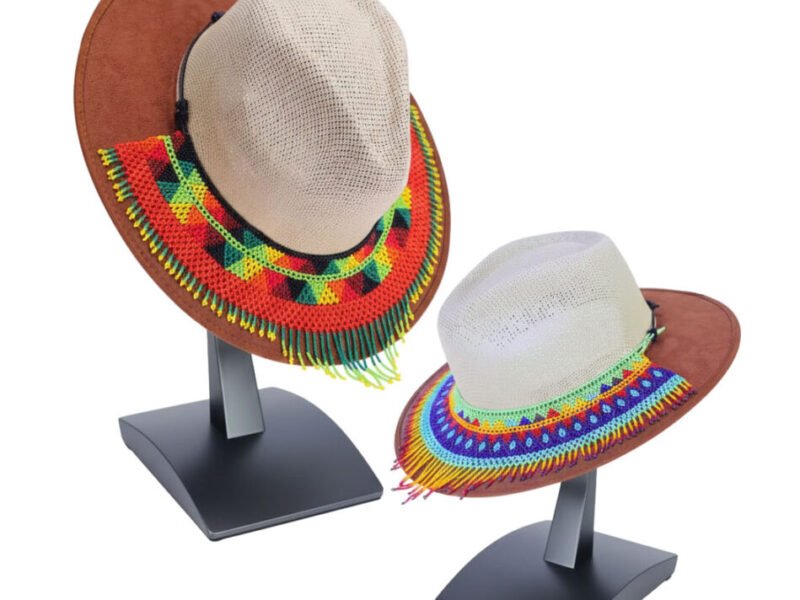12pzs Toquilla De Chaquira Huichol Para Sombrero Tejida A Mano