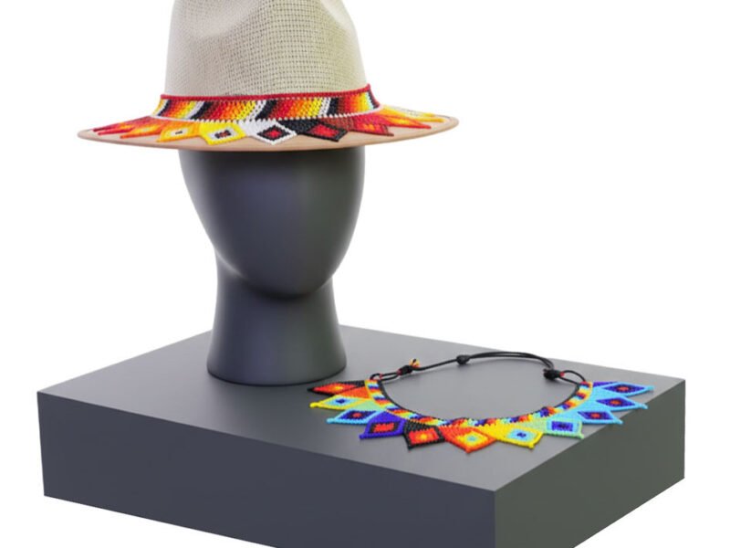 12pzs Toquillas De Chaquira Huichol Tejida A Mano Para Sombrero