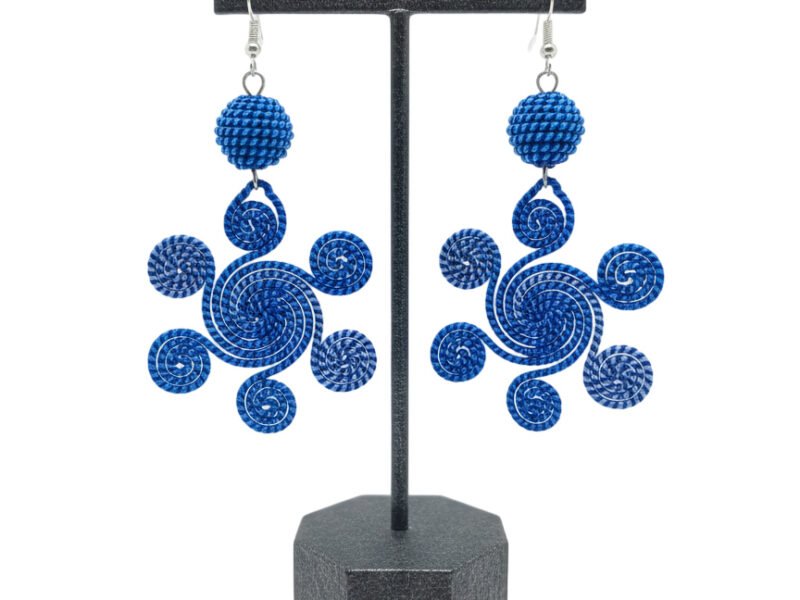 Aretes De Gancho Tejidos Diseño Espiral Artesanal