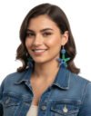 Aretes Tejidos A Mano Estrella Mar Boho Artesanal