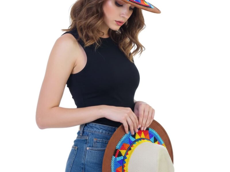 12pzs Toquillas Para Sombrero Tejido En Chaquira Estilo Huichol