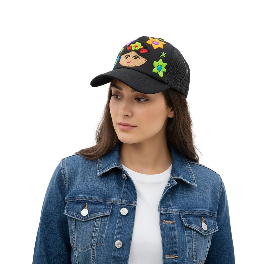 Gorra Bordado Floral Frida Artesanal Para Dama - Image 5