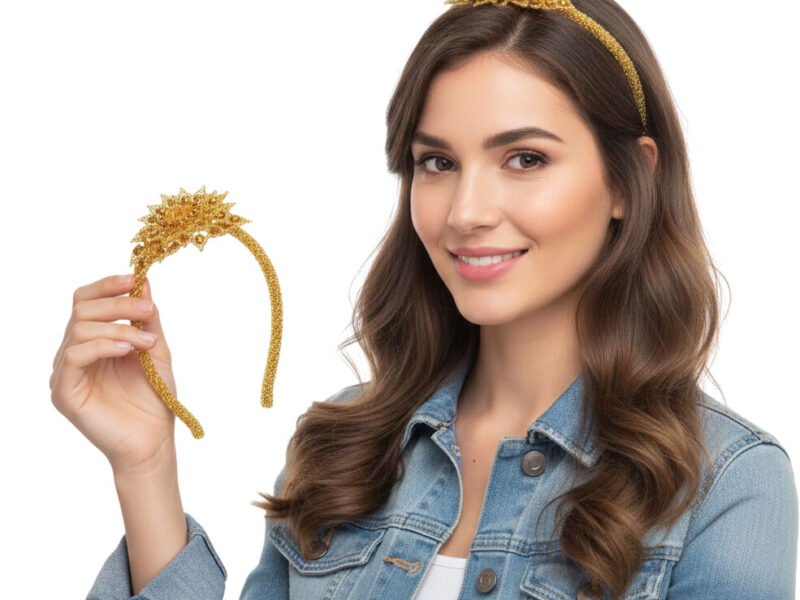 Diadema De Cristal Y Chaquira Artesanal Elegante