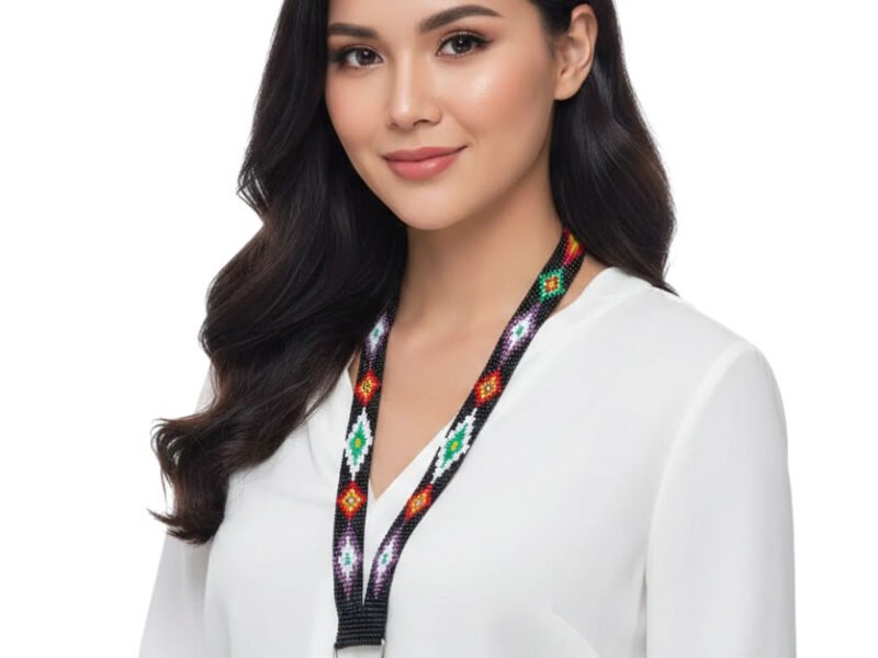 Pack 12 Portagafetes De Chaquira Huichol Lanyards Artesanal