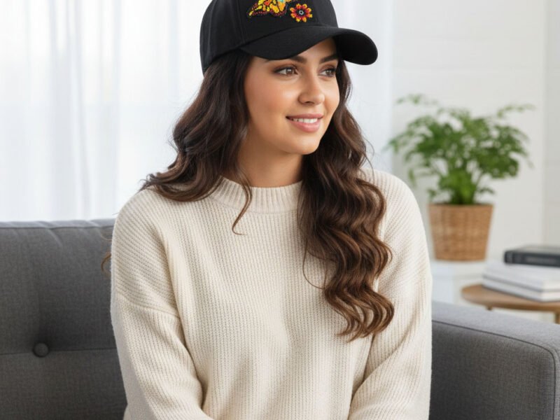 Gorra Con Bordada De Chaquira Huichol Mariposa Artesanal