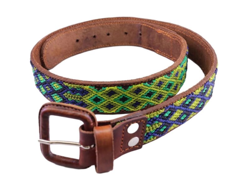 Cinturón De Cuero Bordado Artesanía Mexicana Unisex