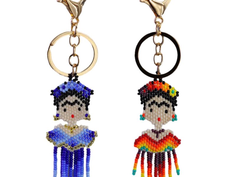 Llavero Artesanal Frida Kahlo De Chaquira Hecho A Mano