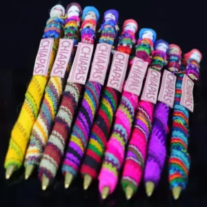 Lapiceros Artesanales de Chiapas con Muñeca Quitapenas