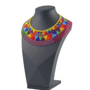 Collar Pechera de Chaquira Tejida a Mano Artesanal Mexicana