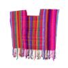 Blusa Huipil Artesanal de Rayas Multicolor con Flecos