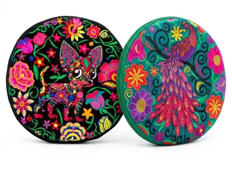 Tortillero Artesanal Mexicano Bordado Redondo Multicolores