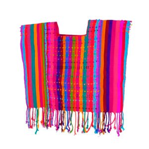 Blusa Huipil Artesanal de Telar con Rayas de Colores
