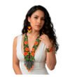 Set de Collar Largo de Chaquira Artesanal Diseño Floral Hecho a Mano