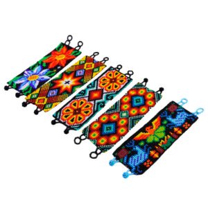 Pulsera de Chaquira Artesanal Unisex Diseños Huicholes Multicolores