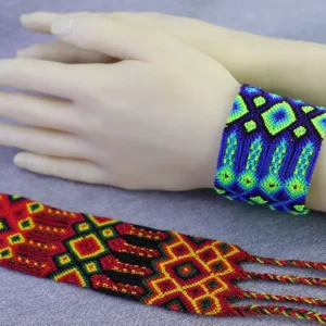 Pulsera Tejida Ancha Unisex Estilo Artesanal