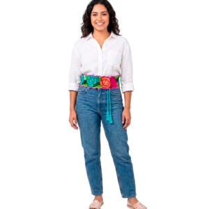 Cinto Faja Bordado para Vestido o Jeans Moda Artesanal Boho Chic