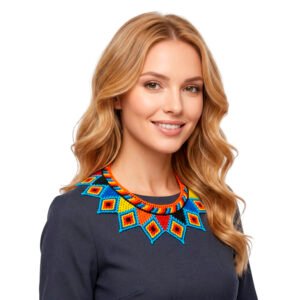 Collar de Chaquira Huichol Multicolor Pechera Artesanal Mexicana