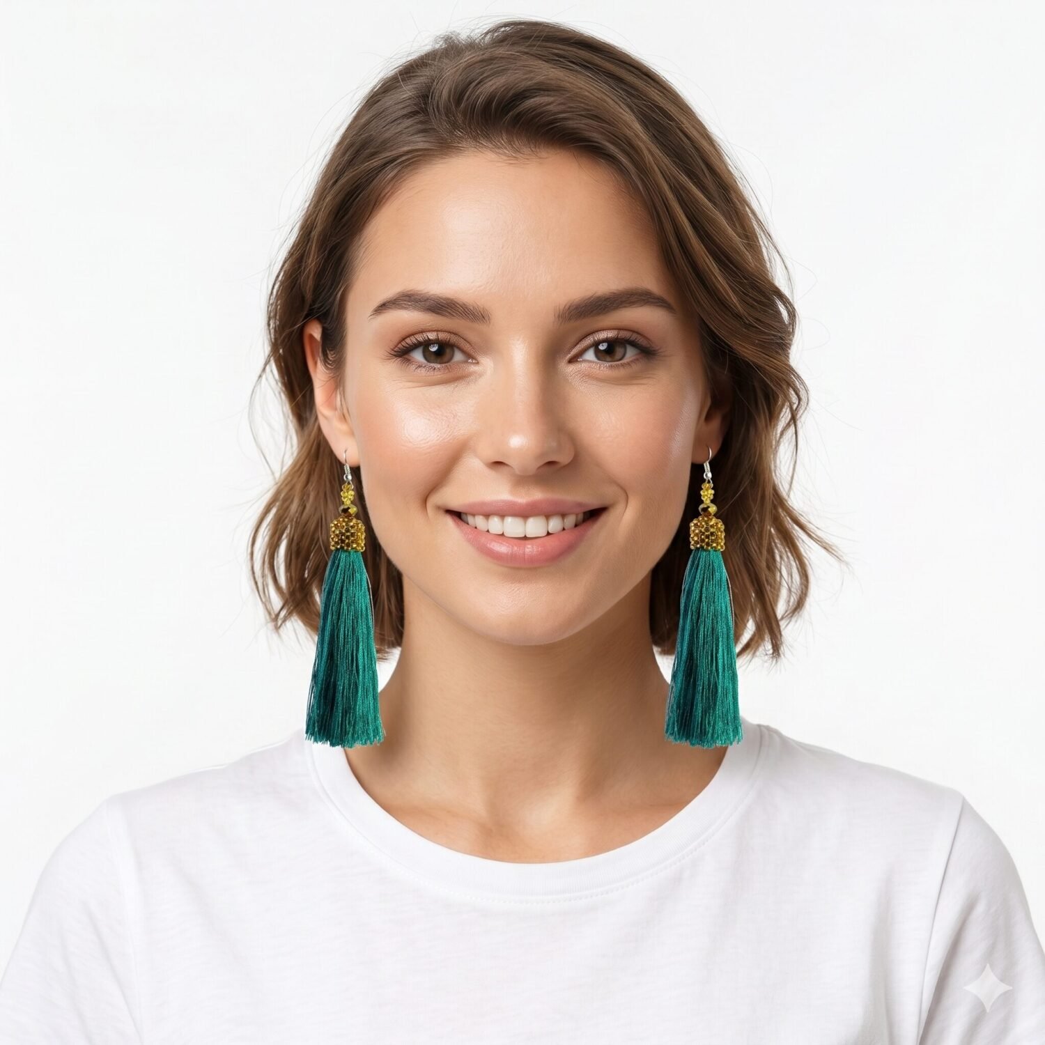 Aretes de Borlas con Cuentas de Chaquira Artesanales - Image 5