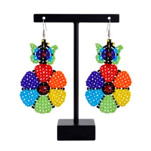 Aretes De Chaquira Flor Y Mariposa Artesanales Coloridos