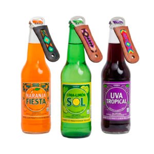 Destapador De Botellas Cuero Y Tejido Hecho A Mano