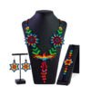 Juego de Collar de Colibrí Pulsera y Aretes de Chaquira Artesanal Mexicana Hecho a Mano