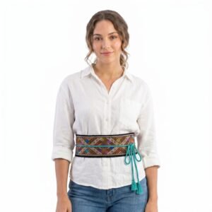 Faja Cinto Artesanal Bordado Mexicano Para Dama